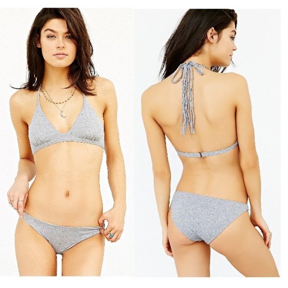 Amuse Society Luna & Everly Heather Grey w/Gold Micro Studs Bikini S - Picture 2 of 9